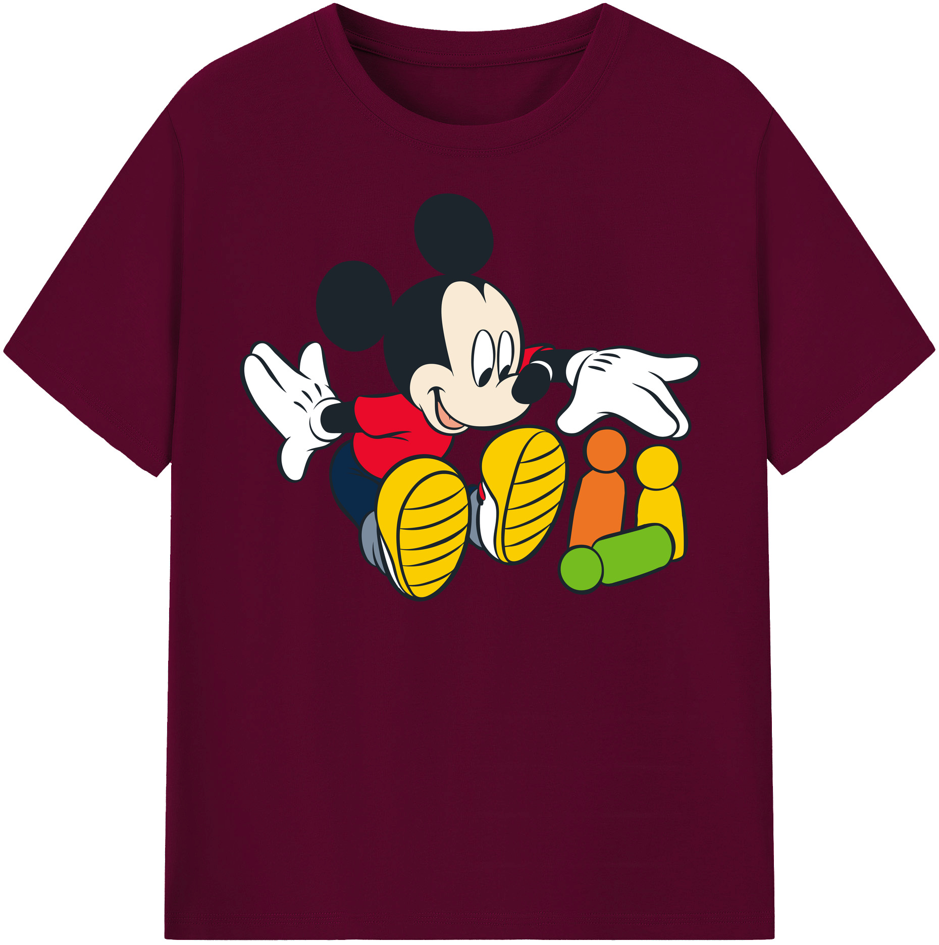 （画像用） ミッキーマウス Mickey Mouse レディースカジュアルプリントTシャツ（綿100％）